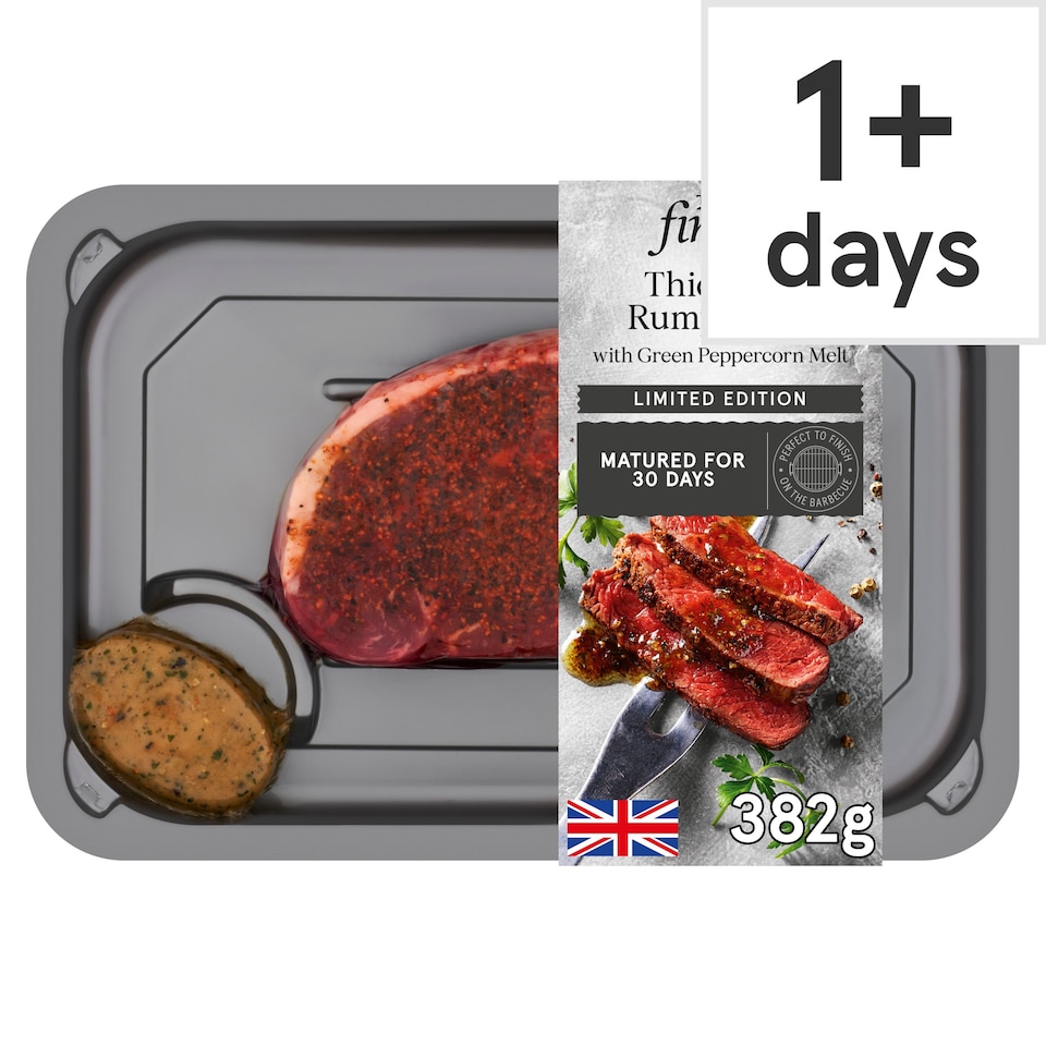 Tesco Finest Thick Cut Rump Steak with Green Peppercorn Melt 382g