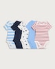 image 1 of F&F Baby 5-Pack Pure Cotton Printed Short Sleeved Bodysuits in Blue