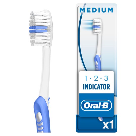 Oral-B 123 Indicator 35 Medium Toothbrush - Tesco Groceries