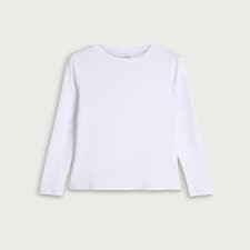 F&F Cotton Rich Crew Neck Long Sleeved Top in White