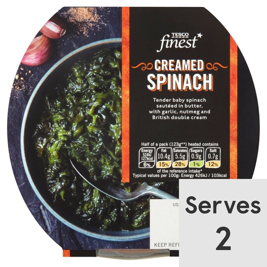 Tesco Finest* Creamed Spinach 250G Tesco Groceries