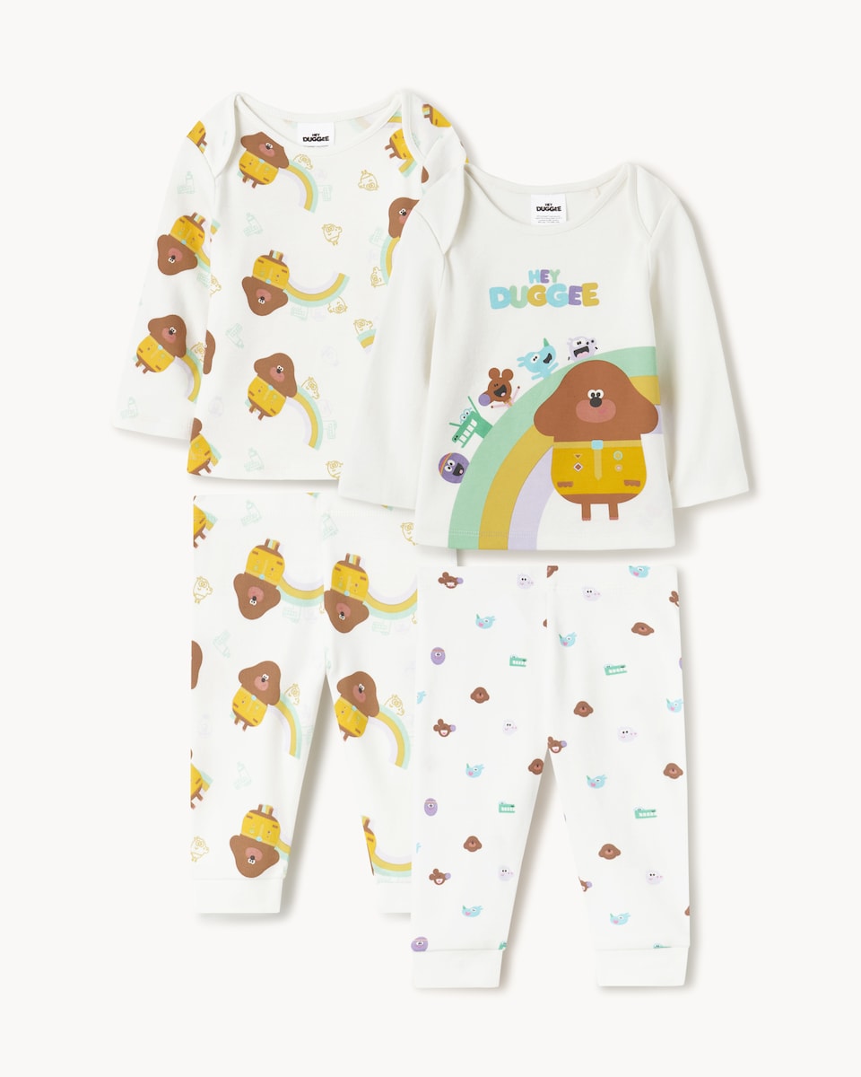 image 1 of Hey Duggee 2-Pack Pure Cotton Pyjama Sets in White