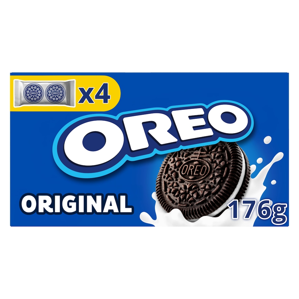 OREO Original vanilkové sušenky s náplní vhodné pro vegetariány 16 sušenek 176 g