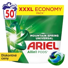 Ariel Allin1 PODS Mountain Spring Universal Tekutý Prací Prostriedok V Kapsulách, 50 Praní