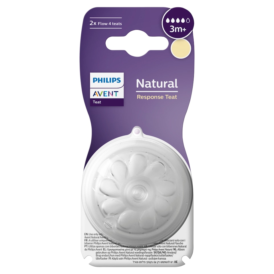 image 1 of Philips Avent Natural Response Teat Flow 4 3m+ 2 Pack
