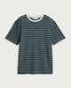 image 4 of F&F Cotton Rich Heavyweight Stripe Print Short Sleeved T-Shirt in Green