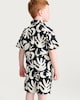 image 4 of F&F Boys Tropical Leaf Print Shirt and Short Set in Multi Black White