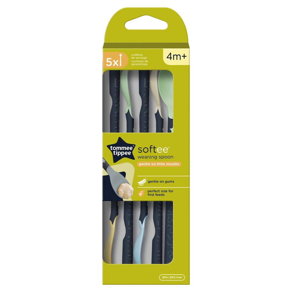 image 1 of Tommee Tippee Weaning Spoons 4M+ 5Pack