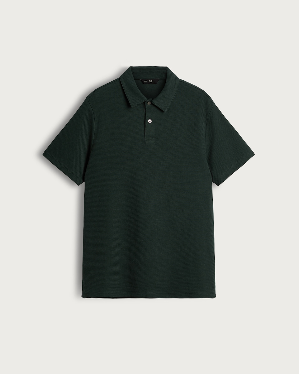 image 1 of F&F Cotton Rich Short Sleeved Polo Shirt in Green