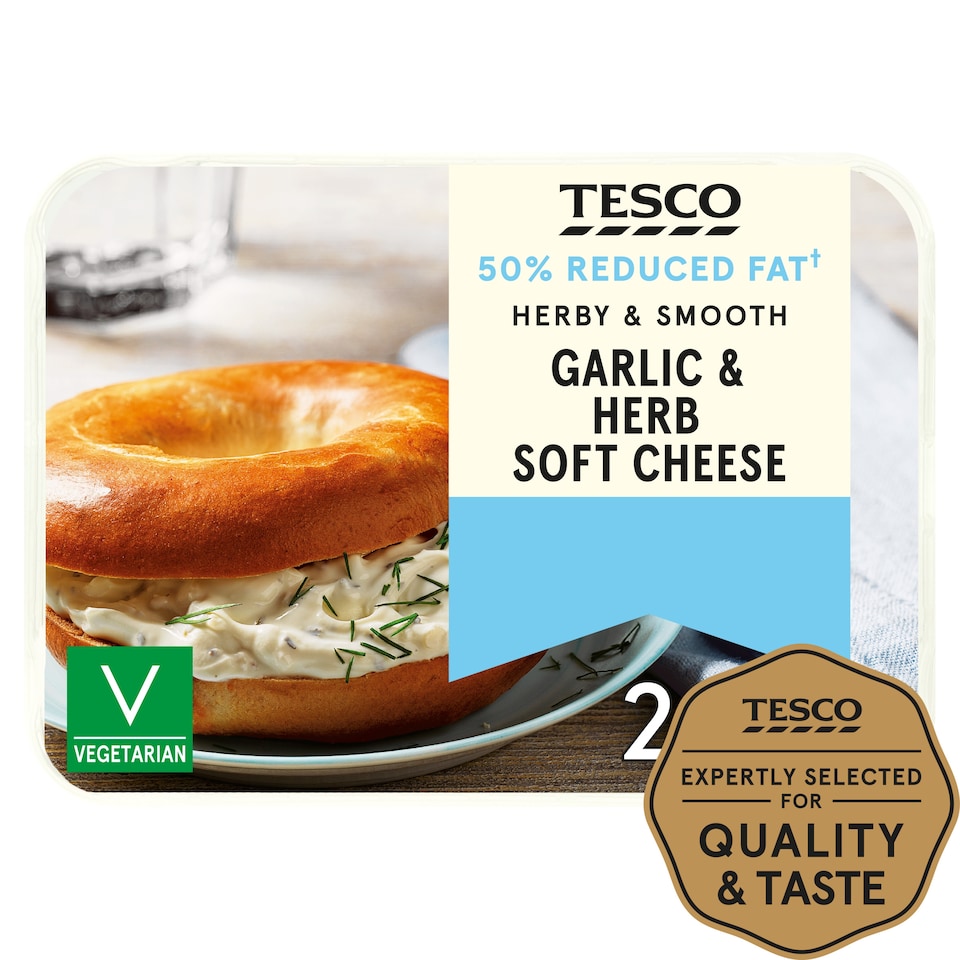 Tesco 50% Less Fat Garlic & Herb Soft Cheese 200g