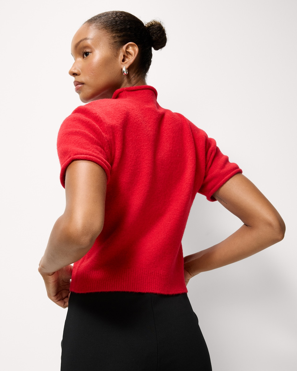 image 1 of F&F Turtle Neck Jumper with Wool in Red