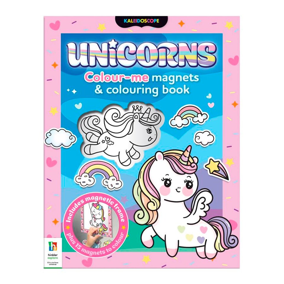 Unicorn magnet colouring book