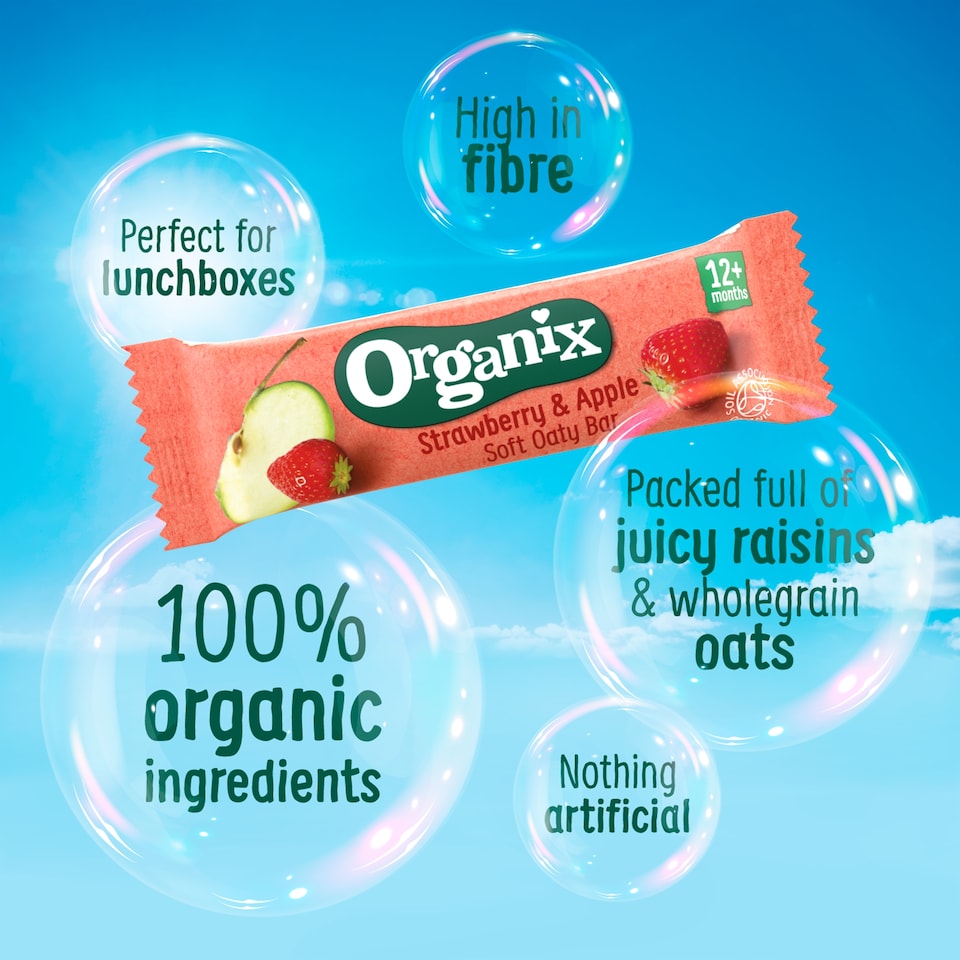 image 1 of Organix Strawberry & Apple Soft Oaty Bars 6x23g