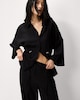 image 4 of F&F Textured Wide Leg Trousers in Black