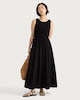 image 3 of F&F Shirred Sleeveless Midi Dress in Black