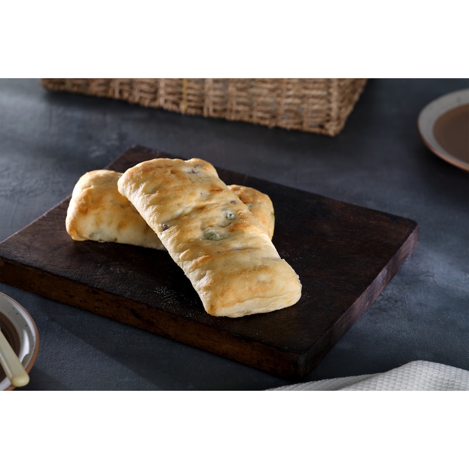 image 1 of Tesco Finest Halkidiki Olive Focaccia Panini 2 Pack