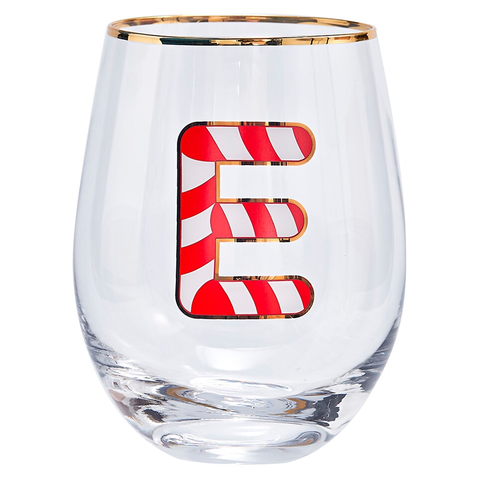Tesco candy cane Stemless  Glass E