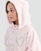 image 3 of F&F Girls Fleece Heart Print Longline Pyjama Hoodie in Multi