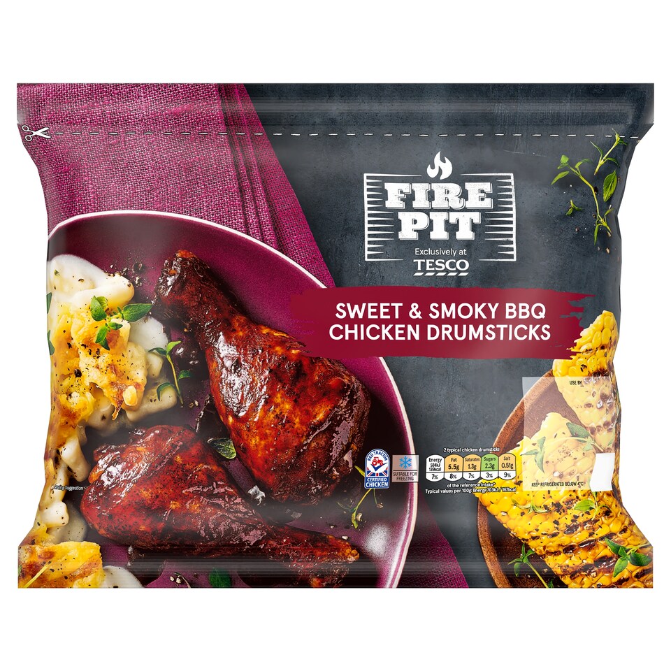 Tesco Fire Pit Sweet and Smoky BBQ Chicken Drumsticks 900g