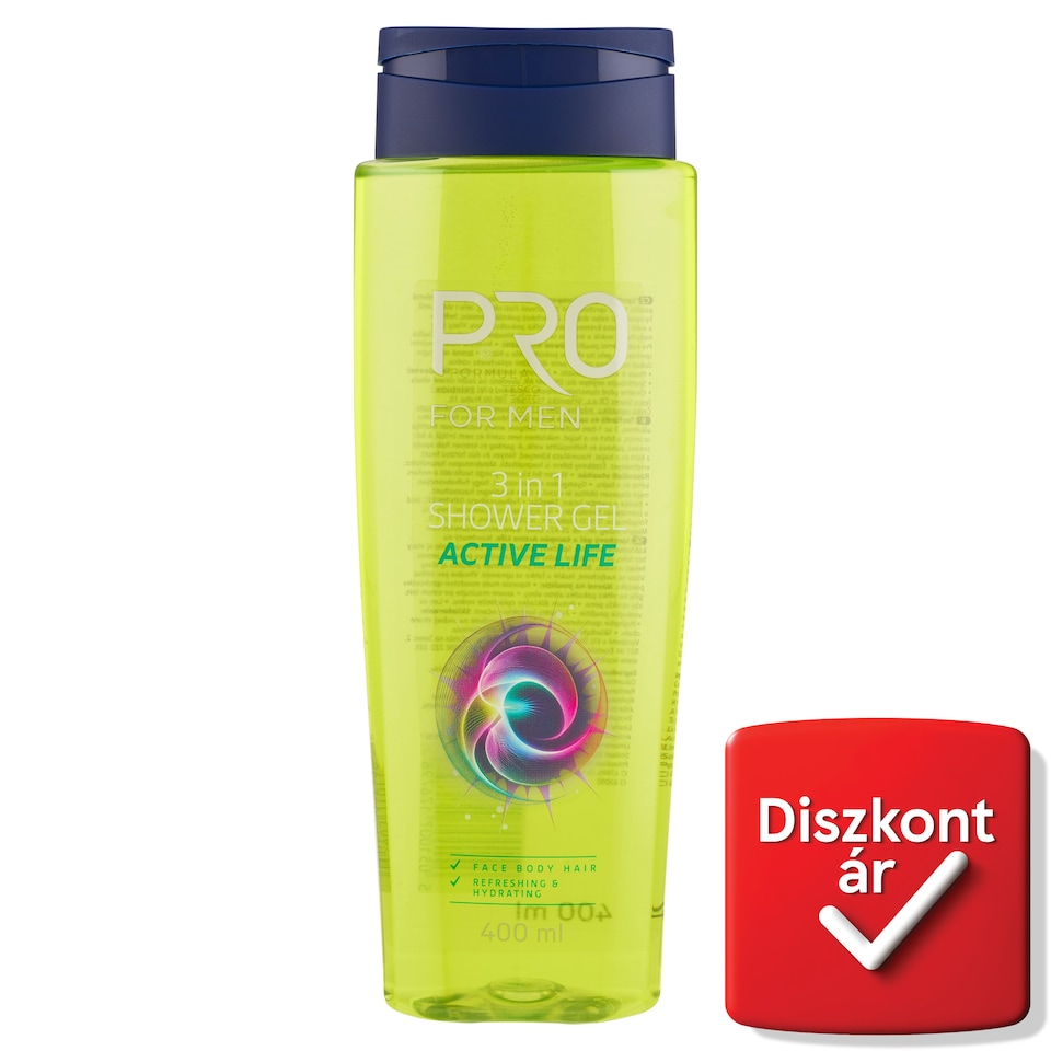 Pro Formula For Men Active Life tusfürdő és sampon 400 ml