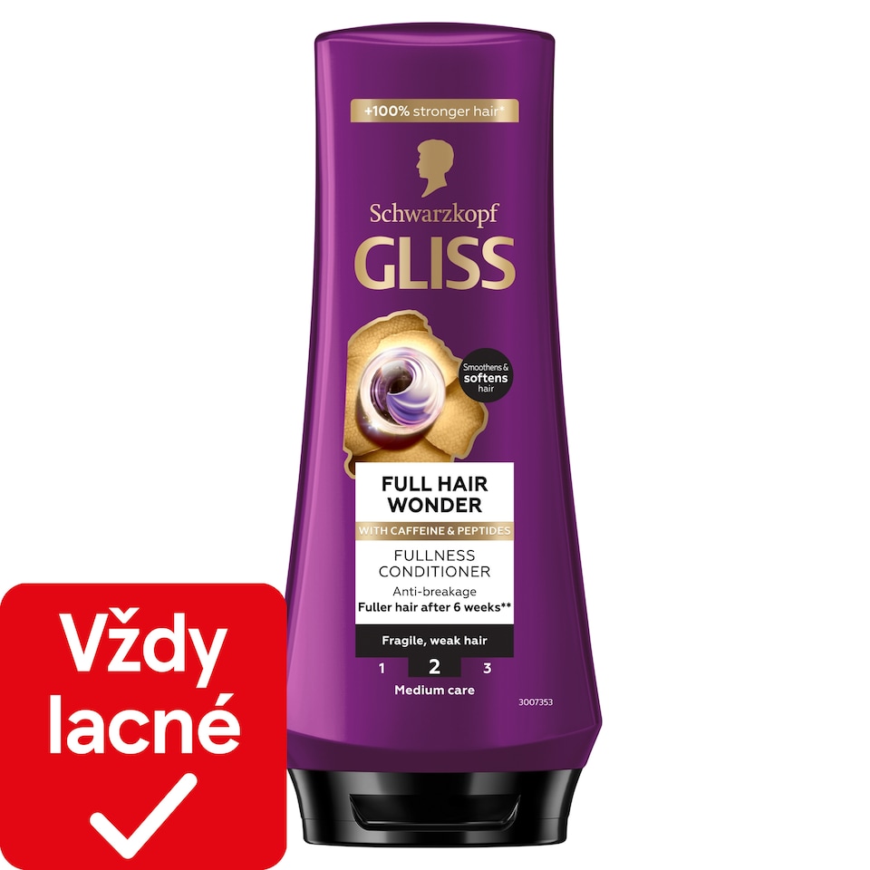obrázok 1 z Schwarzkopf Gliss Full Hair Wonder šampón s kofeínom pre krehké, slabé vlasy 200 ml
