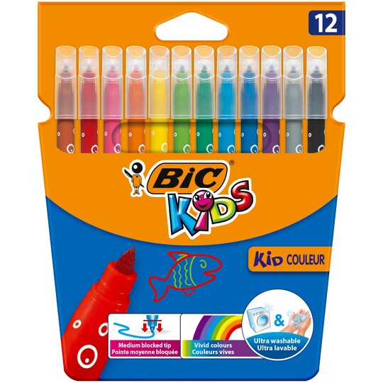 Bic Kids Couleur Colouring Pens 12 Pack Tesco Groceries