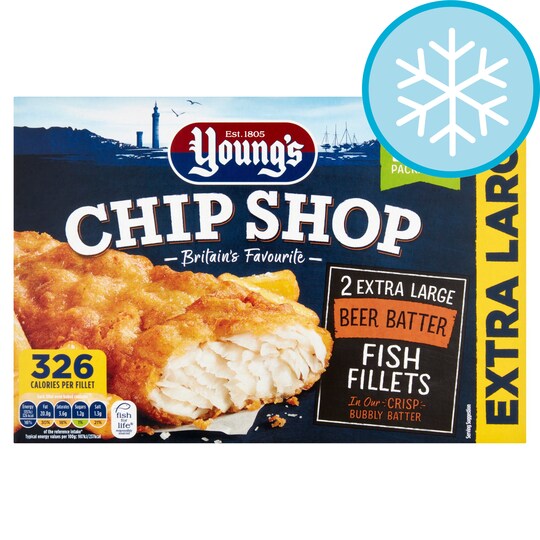 Youngs Chip Shop Extra Large Fish Fillets Beer Batter 300G