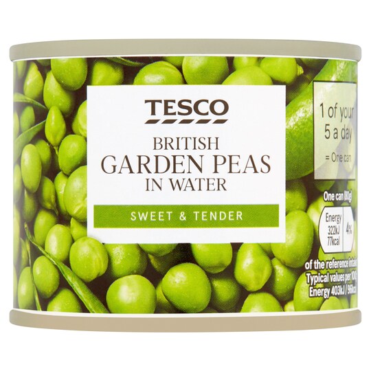Tesco Garden Peas In Water 140G Tesco Groceries