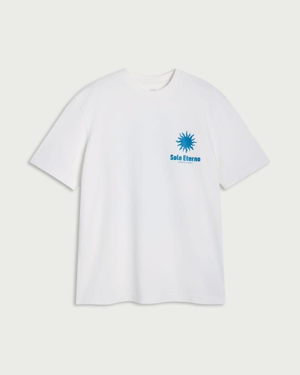 image 1 of F&F Pure Cotton Sole Eterno T-Shirt in White