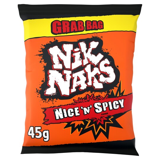 Nik Naks Nice 'N' Spicy Grab Bag Crisps 45G Tesco Groceries