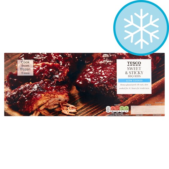 Tesco Sweet And Sticky Bbq Rib Rack 450G Tesco Groceries