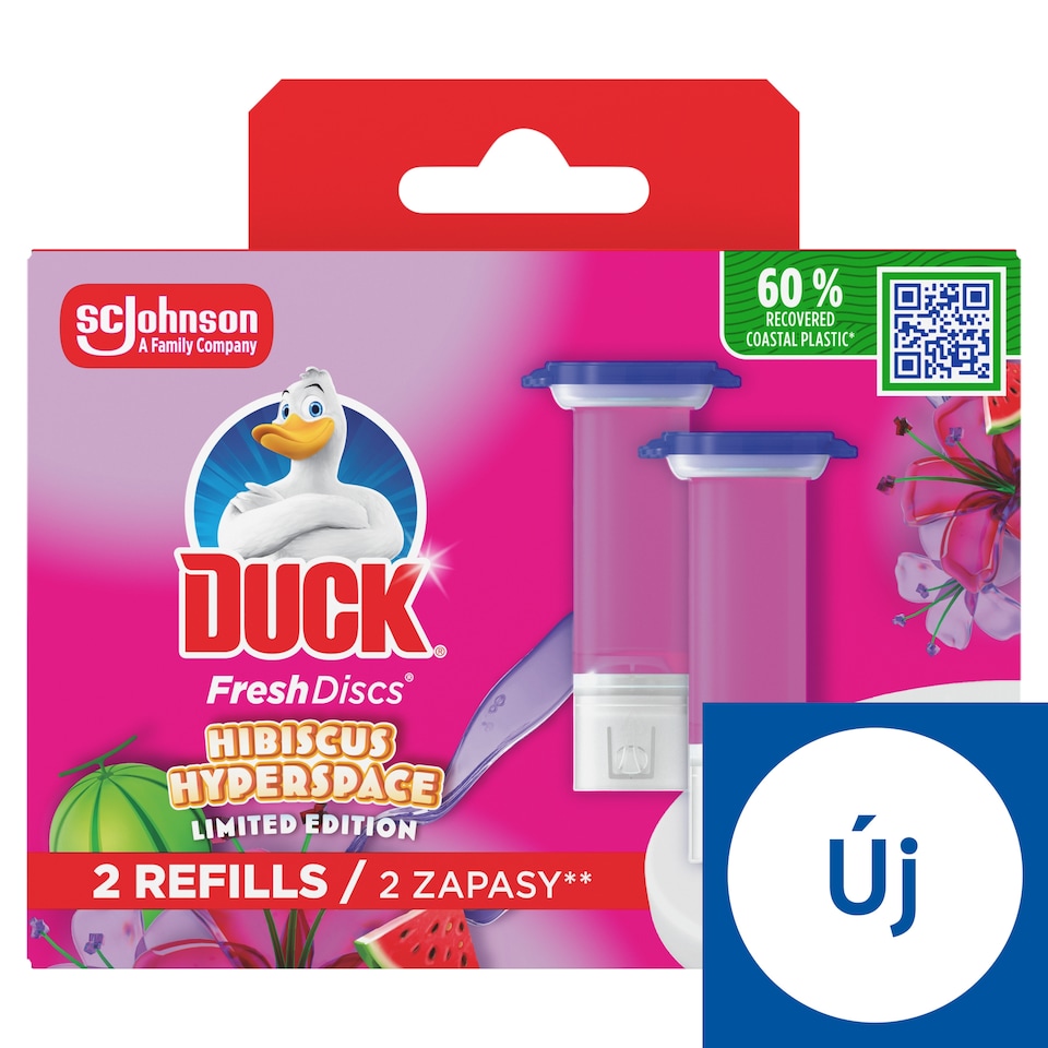 Duck Fresh Discs Hybiscus Hyperspace WC-öblítő korong utántöltő 2 x 36 ml (72 ml)