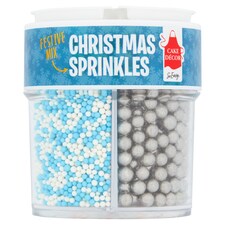 Cake Decor Christmas Sprinkles Blue & White 90G