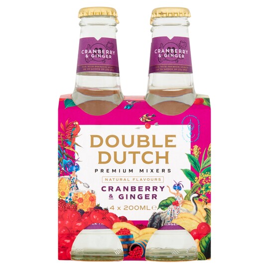 Double Dutch Cranberry & Ginger Mixer 4X200g Tesco Groceries