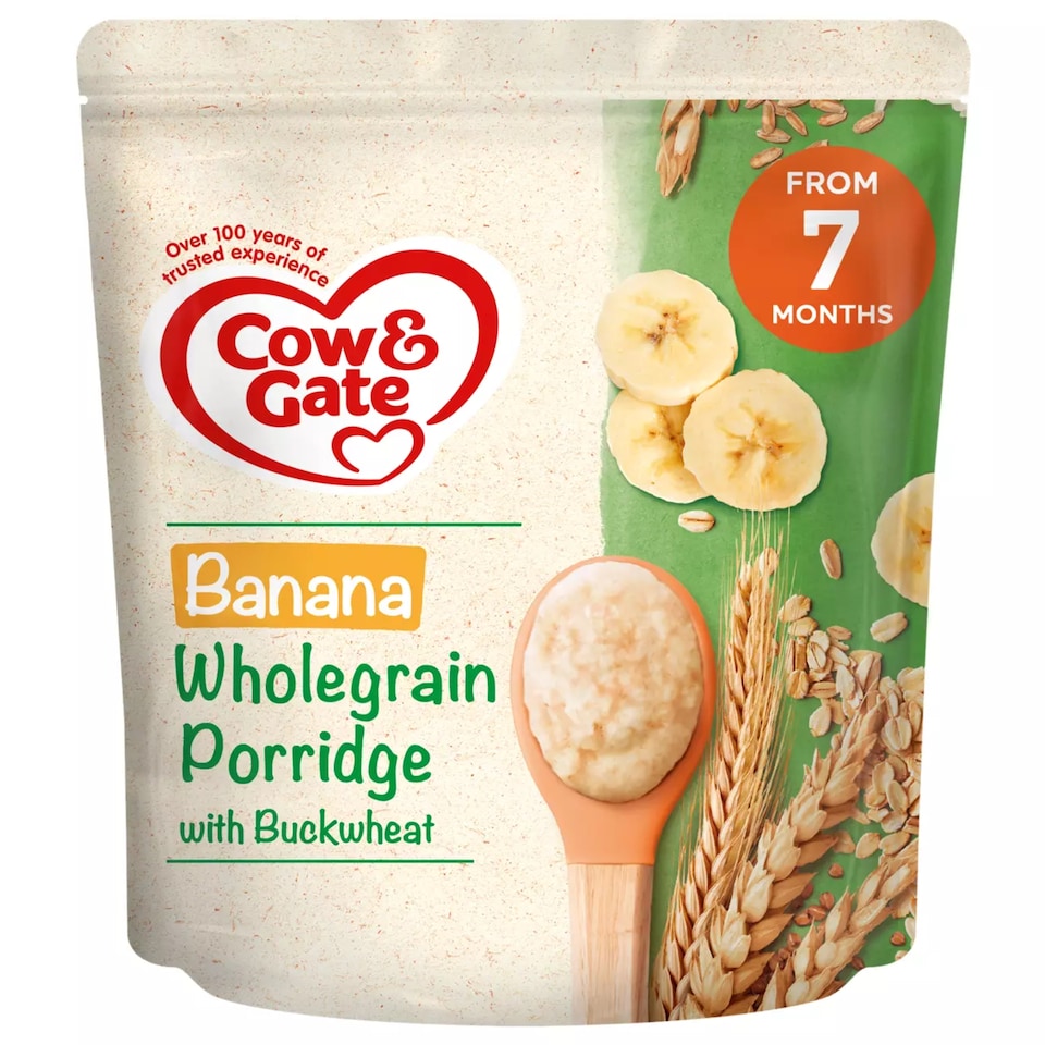 Cow And Gate Banana Wholegrain Porridge Baby Cereal From 7 Month 200G