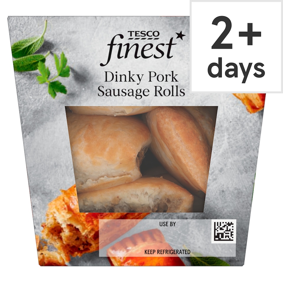 Tesco Finest Dinky Pork Sausages Rolls 144G
