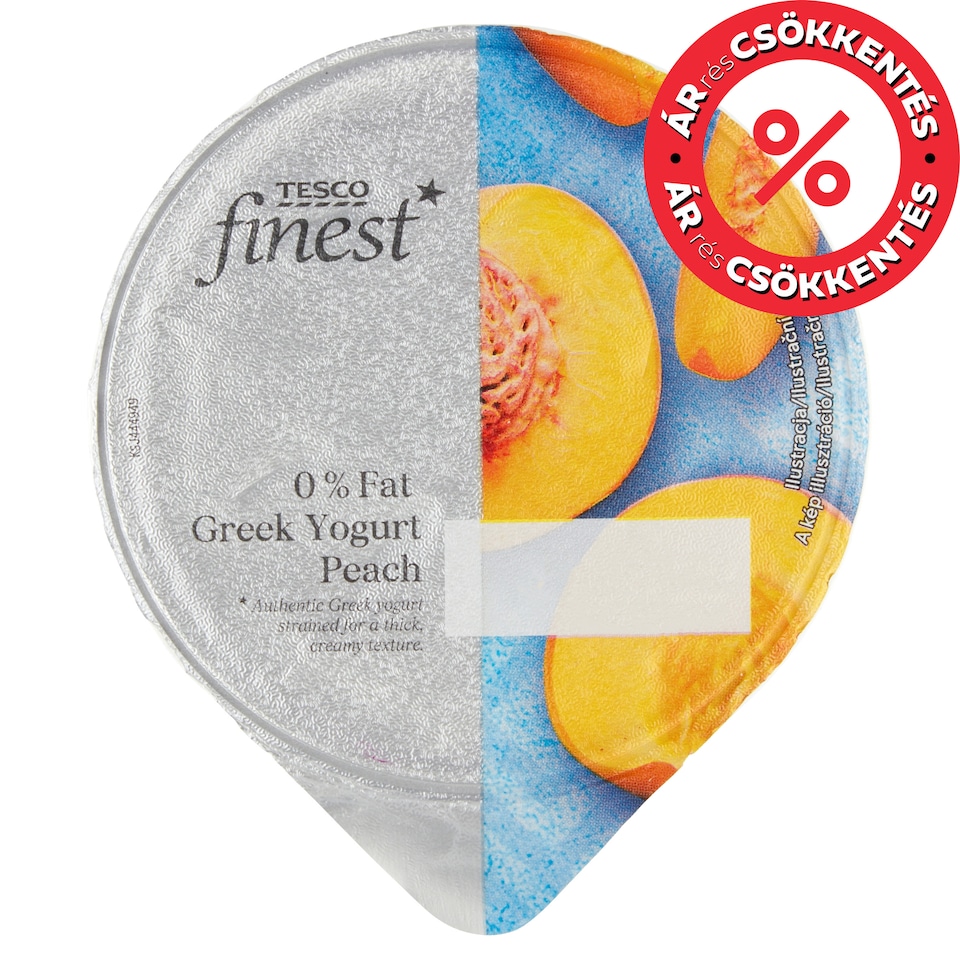 Tesco Finest 0% Fat Peach Greek Yogurt 150 g