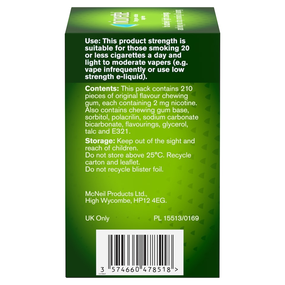 image 1 of Nicorette Stop Smoking Aid 2mg Nicotine Gum - Original 210s