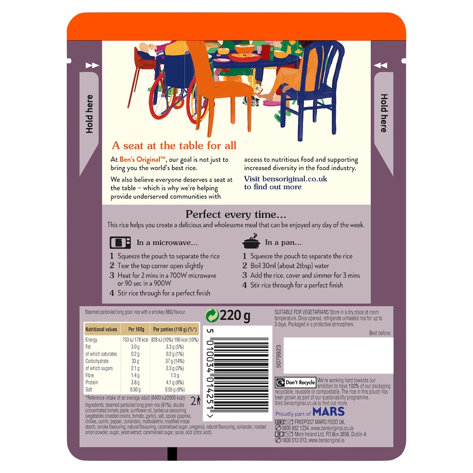 image 1 of Ben's Original Smokey BBQ Microwave Rice 220g