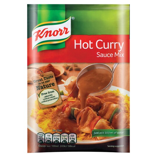 Knorr Hot Curry Sauce 45G Tesco Groceries