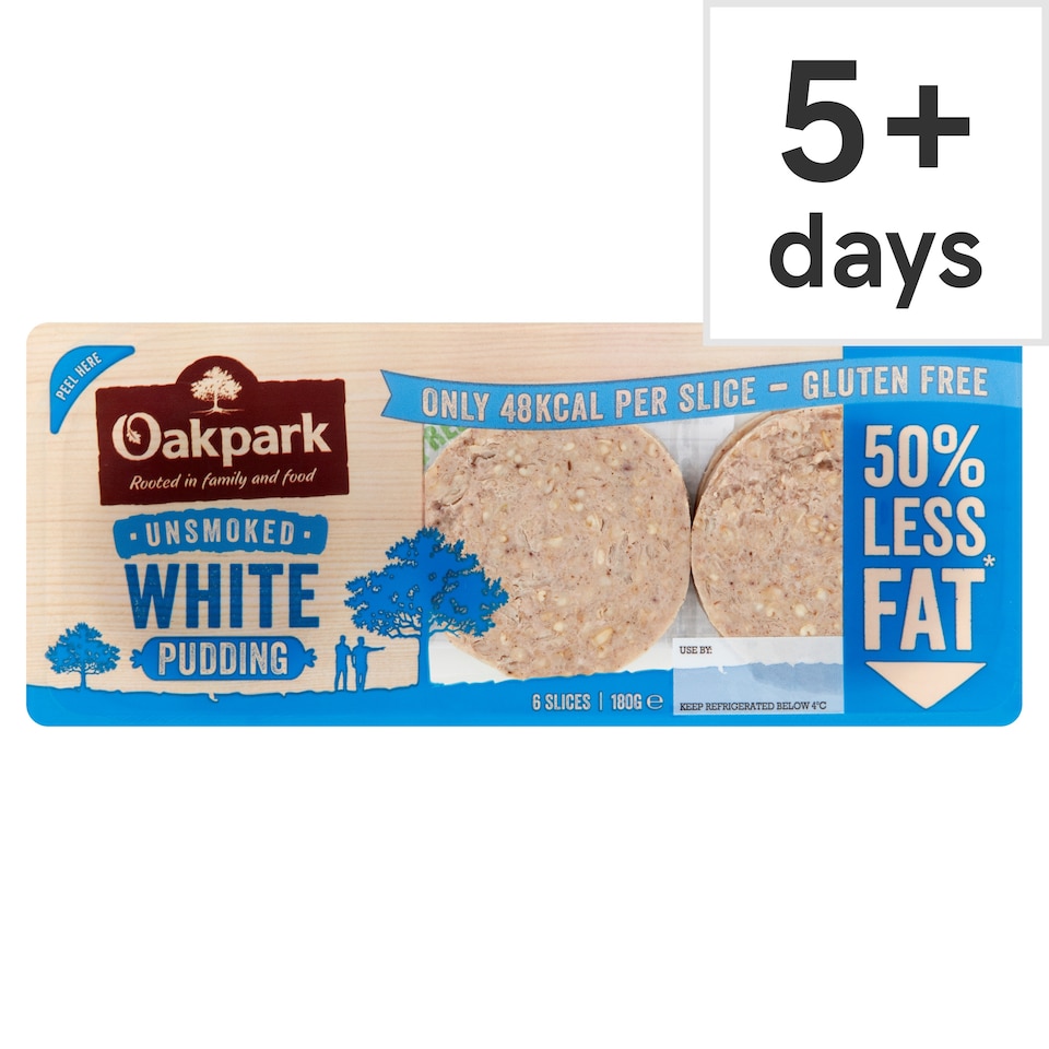 Oak Park Unsmoked White Pudding 6 Slices 180G