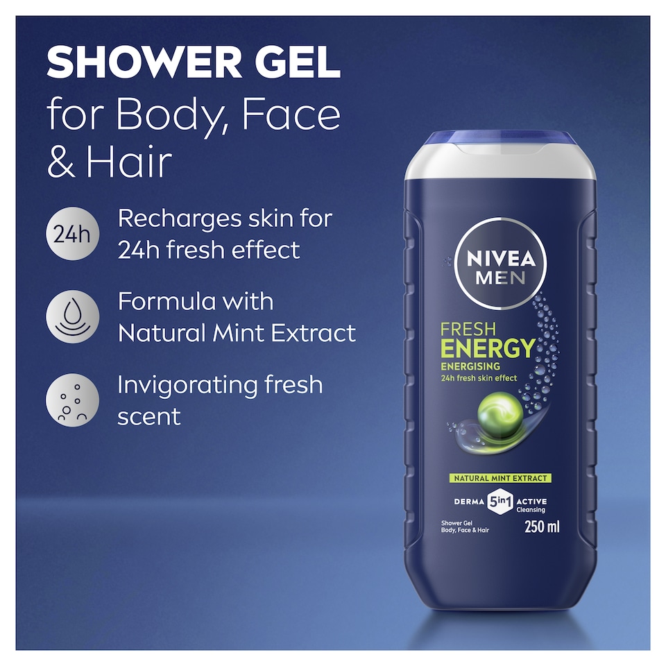 image 1 of NIVEA MEN Energy Mint Extract Shower Gel 250ml