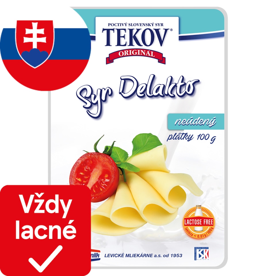 TEKOV SYR DELAKTO NEÚDENÝ plátky 100 g