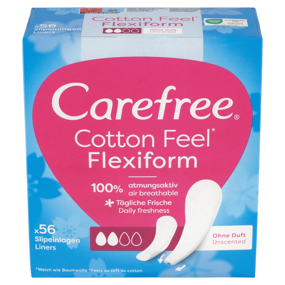 obrázok 1 z Carefree Cotton Feel Flexiform slipové vložky 56 ks