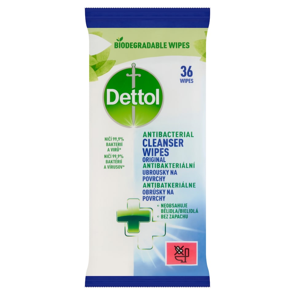 image 1 of Dettol Antibacterial Cleanser Wipes for Surfaces 36 pcs