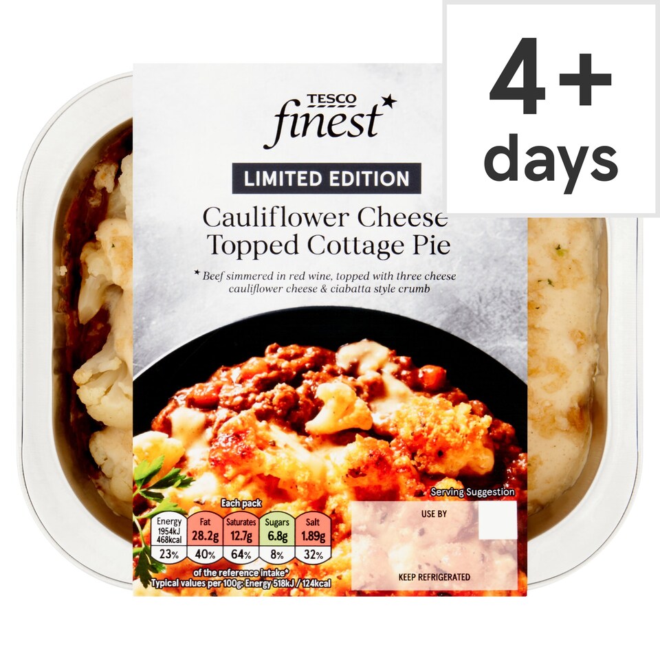 Tesco Finest Cauliflower Cheese Cottage Pie 400G Tesco Groceries