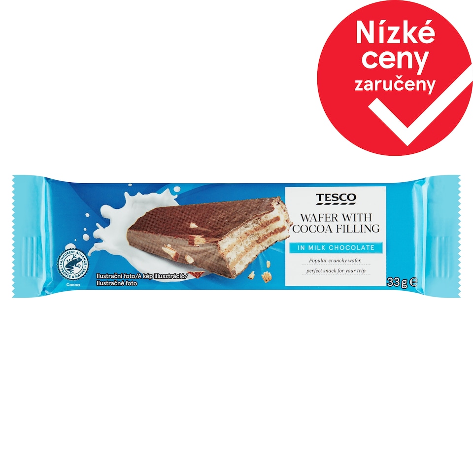 Tesco Oplatka s kakaovou náplní v mléčné čokoládě 33g