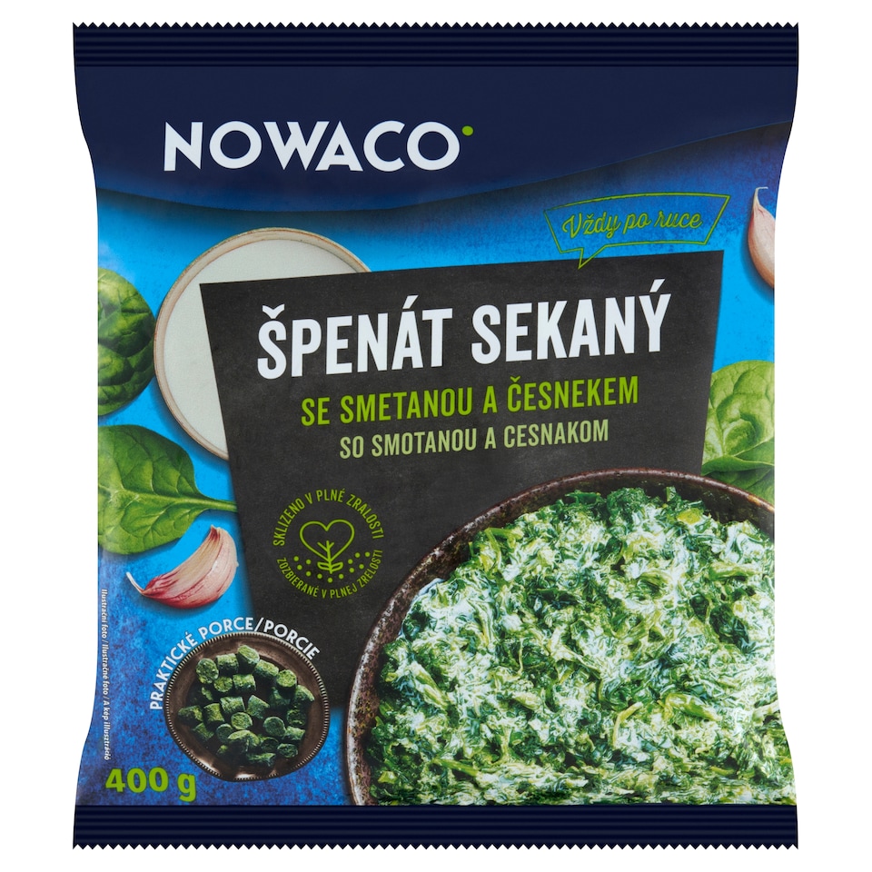 Obrázek 1 pro produkt Nowaco Špenát sekaný se smetanou a česnekem 400g