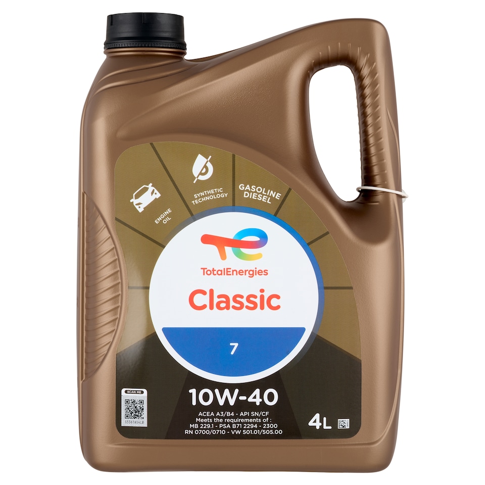 TotalEnergies Classic 7 motorový olej na syntetické bázi 10W-40 4l