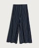 image 4 of The F&F Edit Linen Rich Stripe Super Wide Leg Trousers in Navy